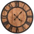 Reloj de pared vintage movimiento cuarzo madera metal 60 cm
