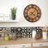 Reloj de pared vintage movimiento cuarzo madera metal 60 cm