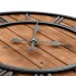 Reloj de pared vintage movimiento cuarzo madera metal 60 cm
