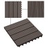 Baldosas porche relieve profundo WPC 1 m² marrón oscuro 11