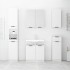 Armario de baño contrachapado blanco con brillo 64,5x33,5x59