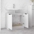 Armario de baño contrachapado blanco con brillo 64,5x33,5x59