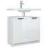 Armario de baño contrachapado blanco con brillo 64,5x33,5x59
