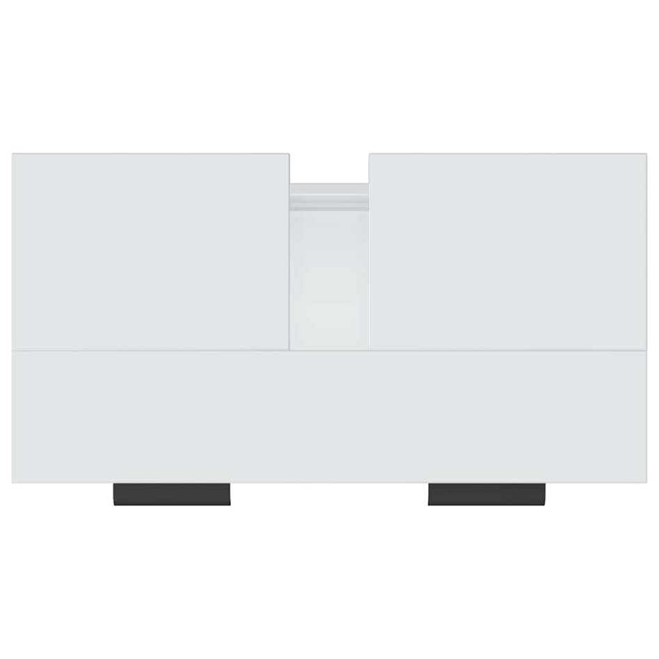 Armario de baño contrachapado blanco con brillo 64,5x33,5x59