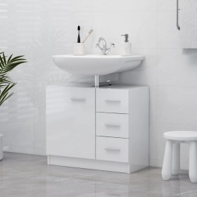 Armario para lavabo madera contrachapada blanco 63x30x54