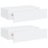 Estantes de pared con cajón 2 uds MDF blanco 40x23,5x10