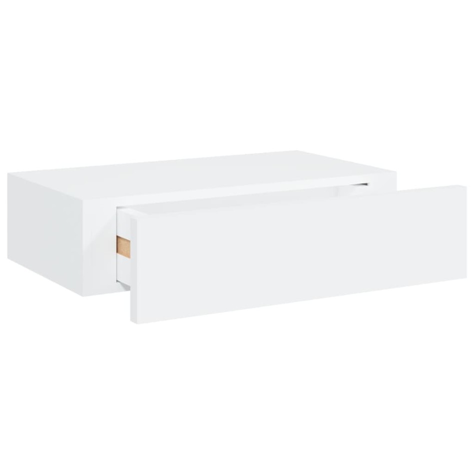 Estantes de pared con cajón 2 uds MDF blanco 40x23,5x10