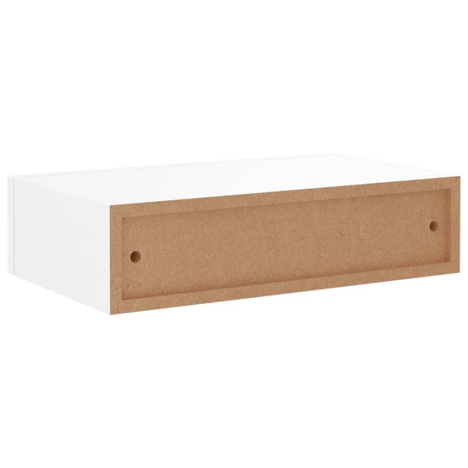 Estantes de pared con cajón 2 uds MDF blanco 40x23,5x10