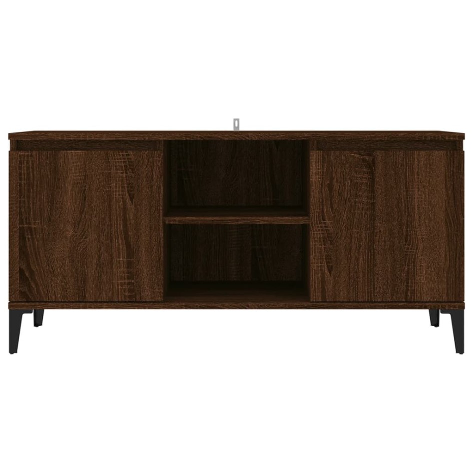 Mueble de TV con patas de metal marrón roble 103,5x35x50