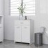 Armario de baño madera contrachapada blanco 60x33x80