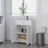 Armario de baño madera contrachapada blanco 60x33x80