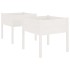 Jardineras 2 uds madera maciza de pino blanco 70x70x70