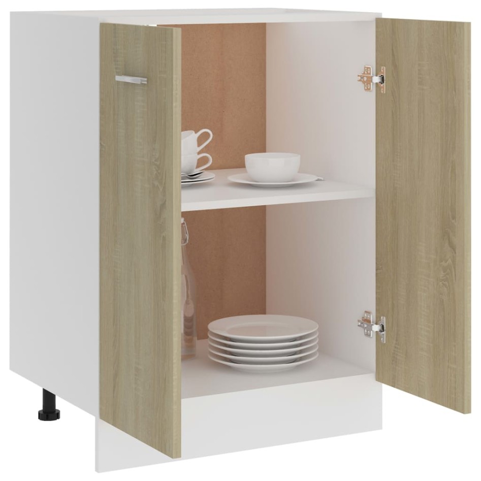 Armario inferior cocina contrachapada color roble 60x46x81,5
