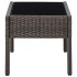 Mesa de jardín ratán sintético marrón 75x40x37