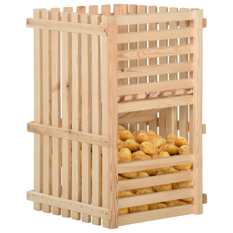 Caja para patatas madera maciza de pino 50x50x80