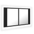 Armario espejo de baño con luz LED acrílico negro 80x12x45