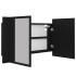 Armario espejo de baño con luz LED acrílico negro 80x12x45