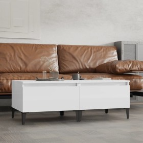 Mesas auxiliares 2 uds contrachapada blanco brillo 50x46x35