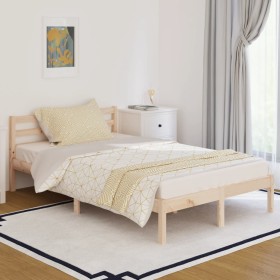 Estructura de cama sin colchón madera de pino maciza 120x200