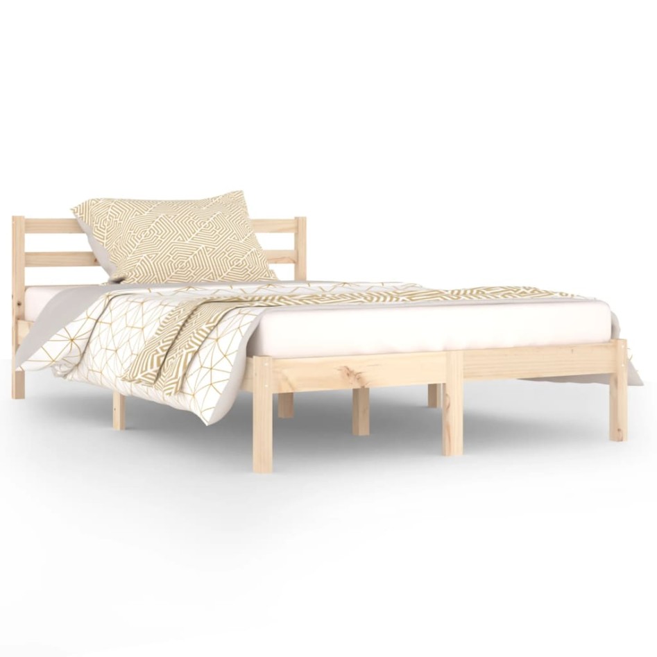 Estructura de cama sin colchón madera de pino maciza 120x200