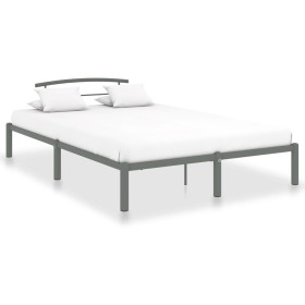Estructura de cama sin colchón metal gris 120x200