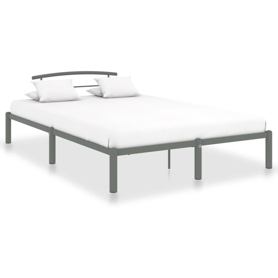 Estructura de cama sin colchón metal gris 120x200