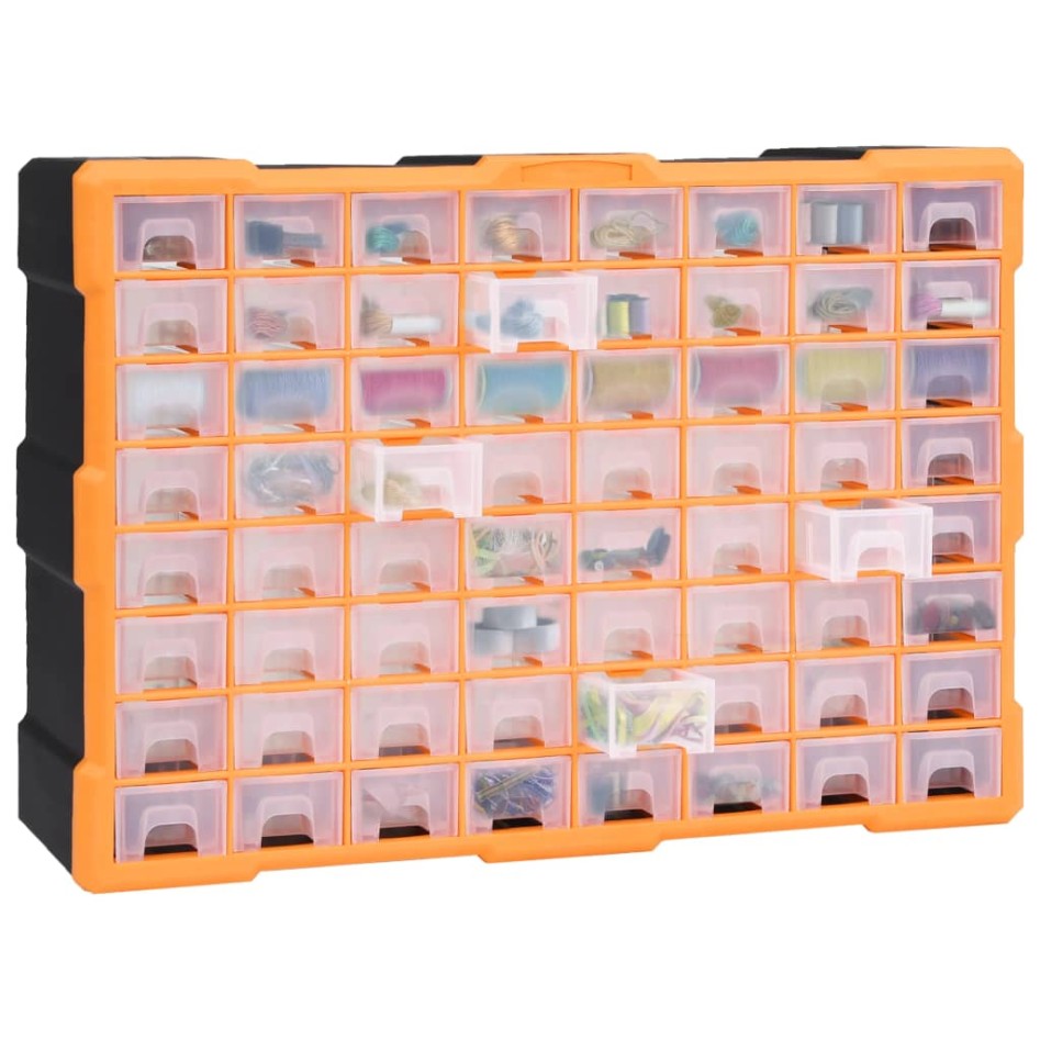 Organizador multicajones con 64 cajones 52x16x37,5