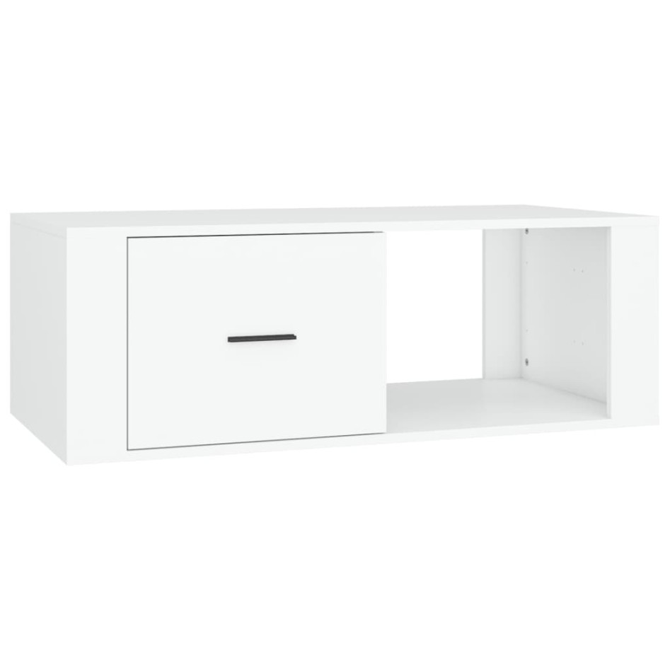Mesa de centro madera contrachapada blanco 100x50,5x35