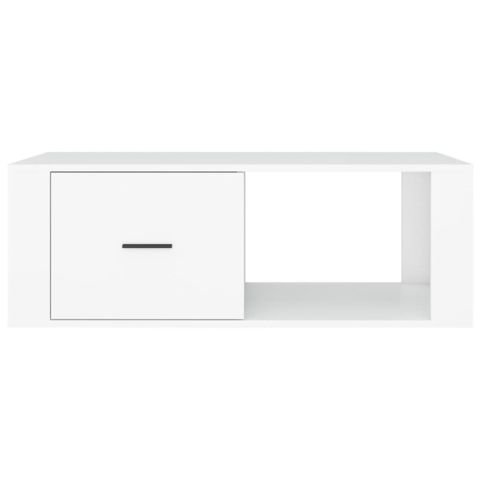 Mesa de centro madera contrachapada blanco 100x50,5x35