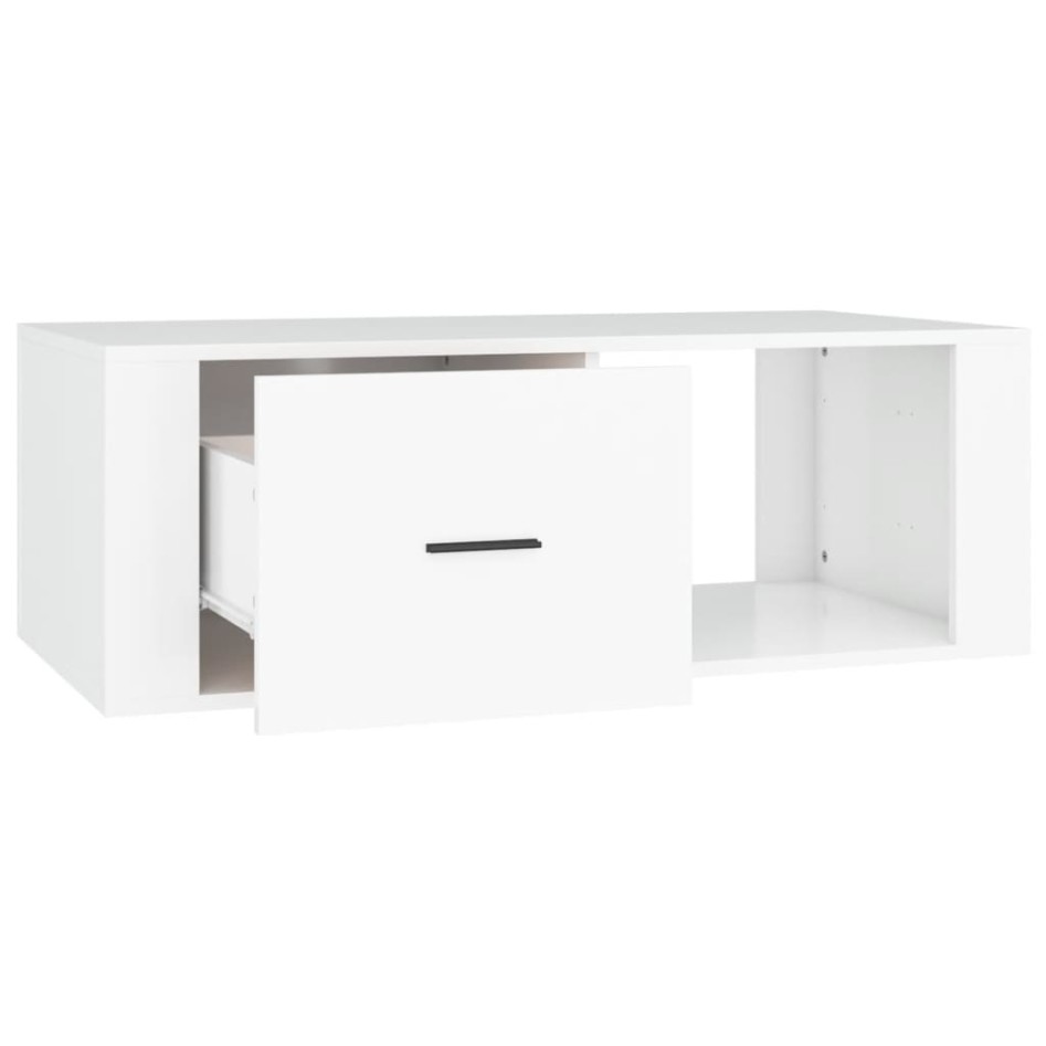 Mesa de centro madera contrachapada blanco 100x50,5x35