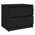 Mesita de noche madera contrachapada negro 50x39x43,5