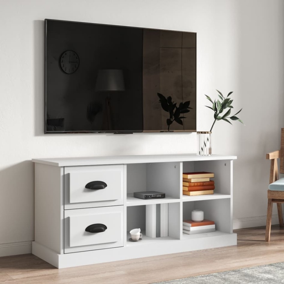 Mueble para TV madera contrachapada blanco 102x35,5x47,5