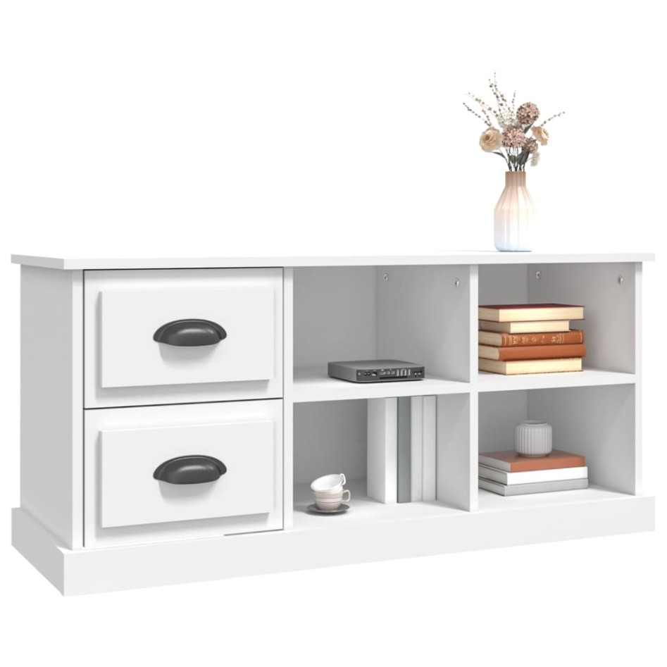 Mueble para TV madera contrachapada blanco 102x35,5x47,5