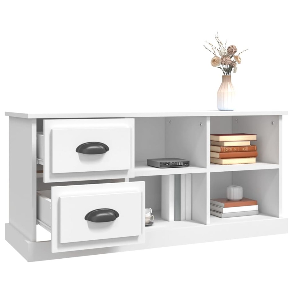 Mueble para TV madera contrachapada blanco 102x35,5x47,5