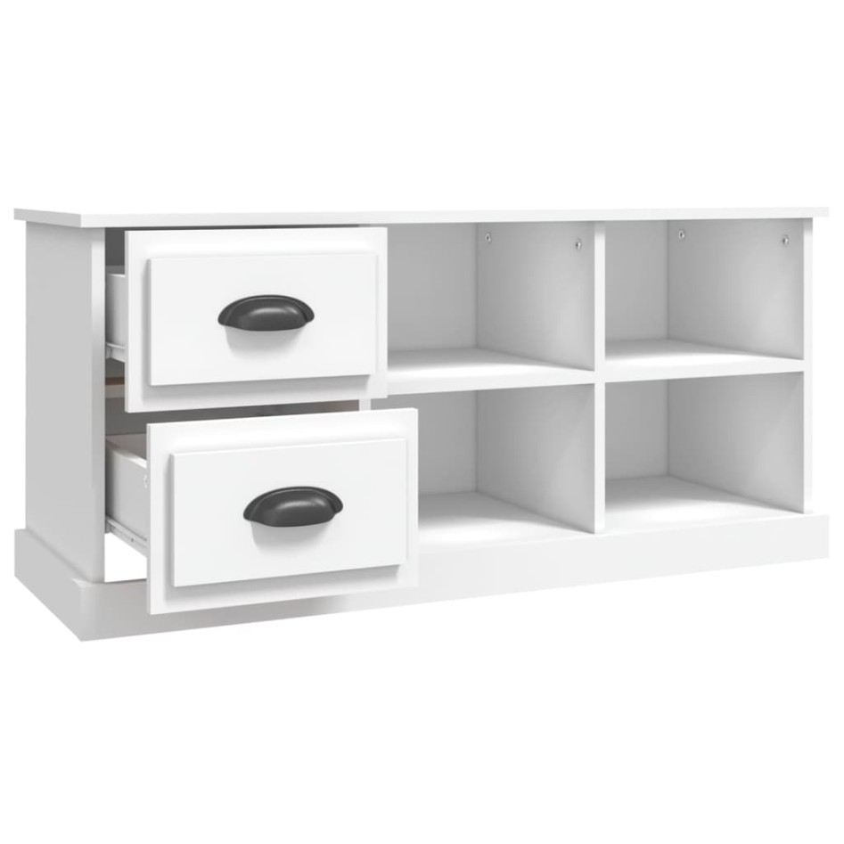 Mueble para TV madera contrachapada blanco 102x35,5x47,5
