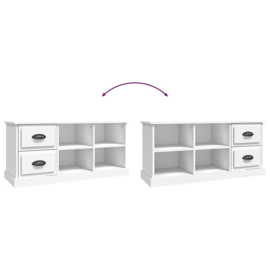 Mueble para TV madera contrachapada blanco 102x35,5x47,5