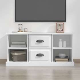 Mueble para TV madera contrachapada blanco 99,5x35,5x48