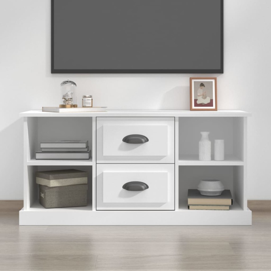 Mueble para TV madera contrachapada blanco 99,5x35,5x48