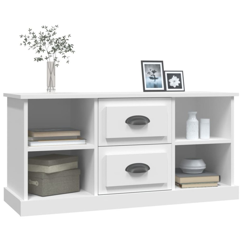 Mueble para TV madera contrachapada blanco 99,5x35,5x48