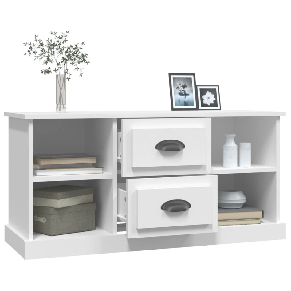 Mueble para TV madera contrachapada blanco 99,5x35,5x48