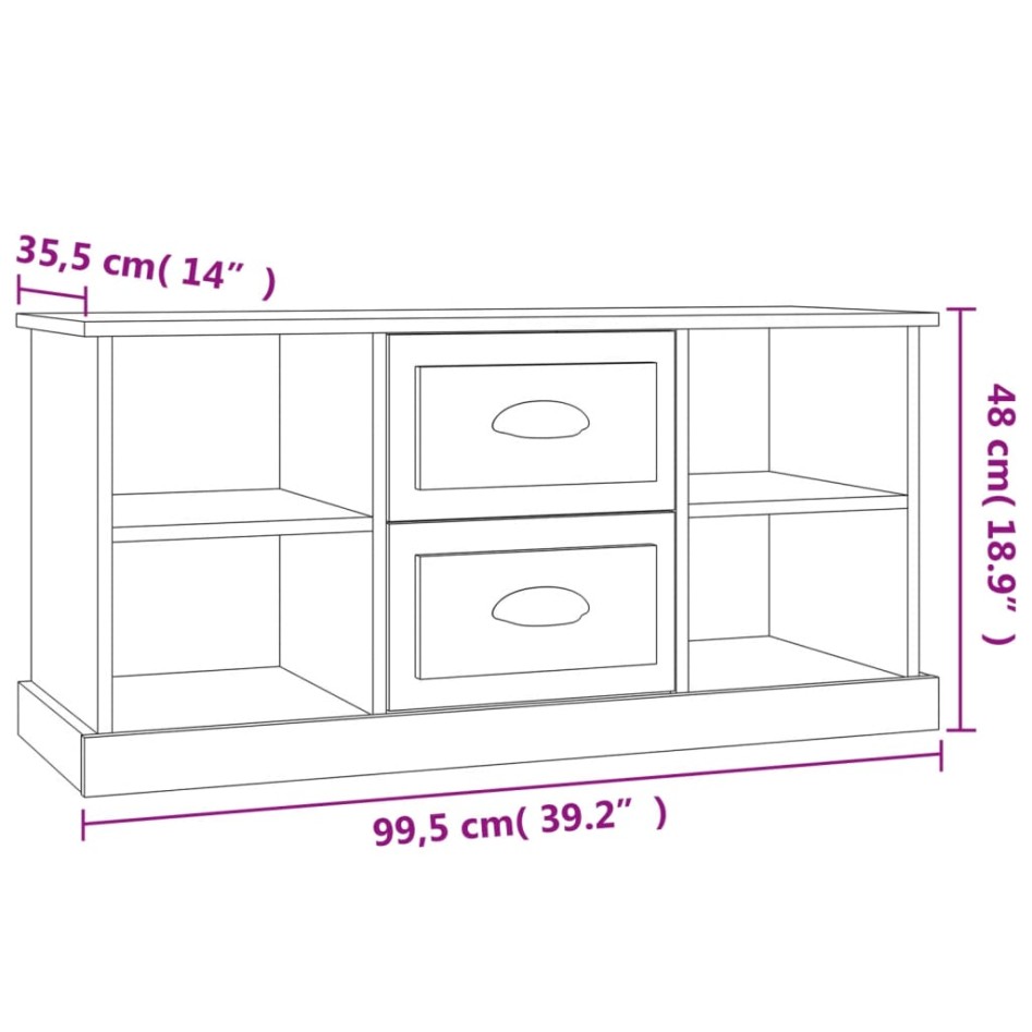 Mueble para TV madera contrachapada blanco 99,5x35,5x48