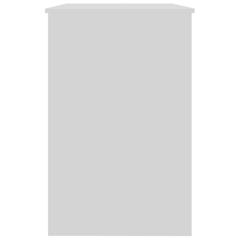 Escritorio de madera contrachapada blanco brillo 100x50x76