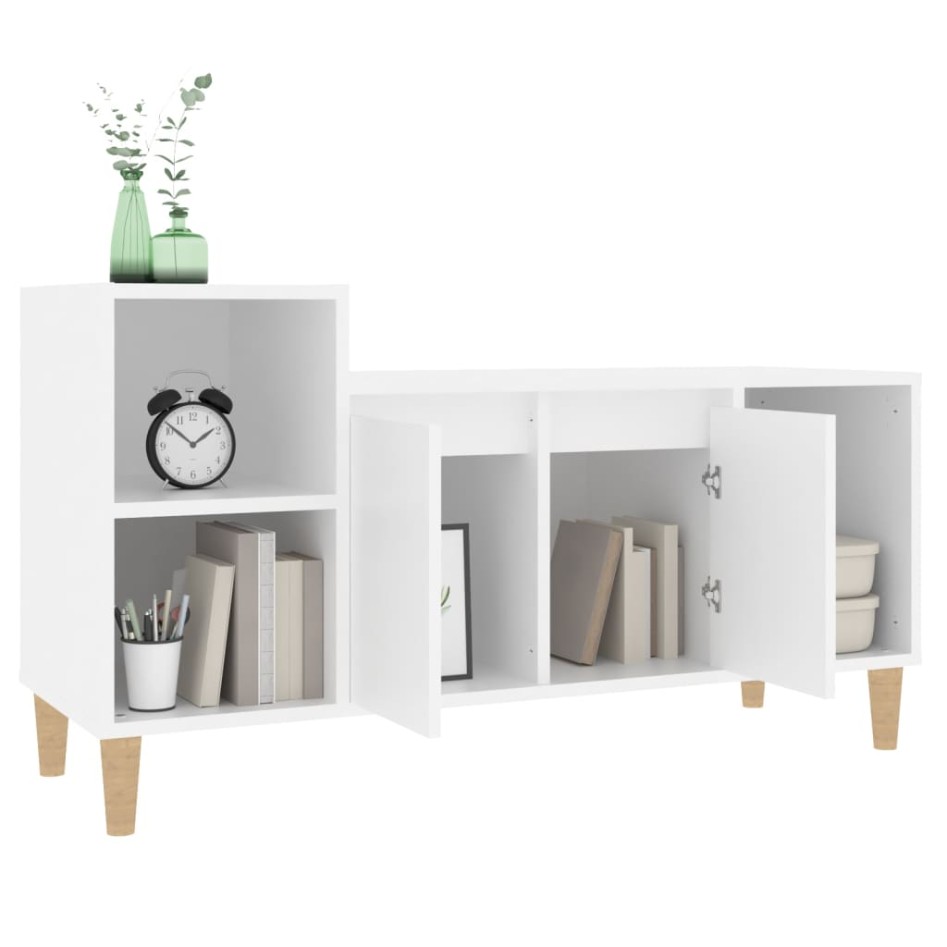 Mueble para TV madera contrachapada blanco 100x35x55