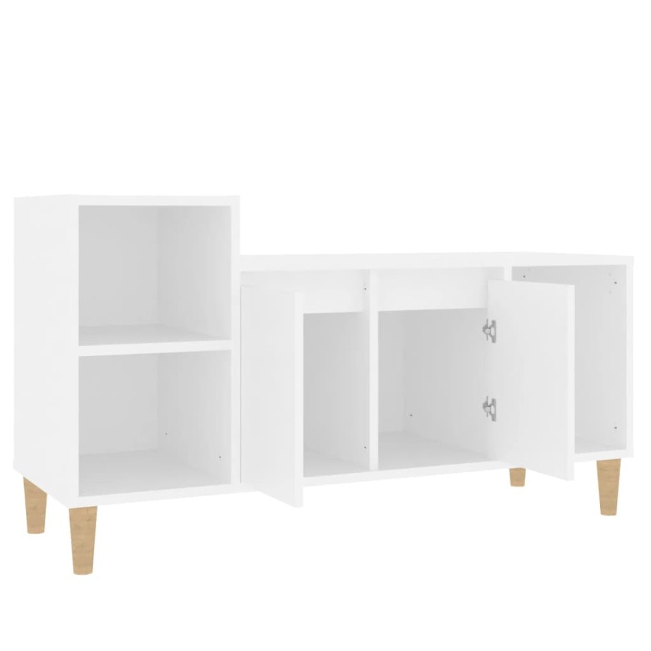 Mueble para TV madera contrachapada blanco 100x35x55