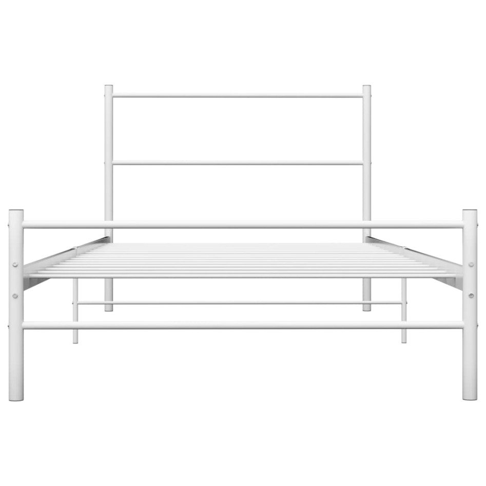 Estructura de cama sin colchón metal blanco 100x200