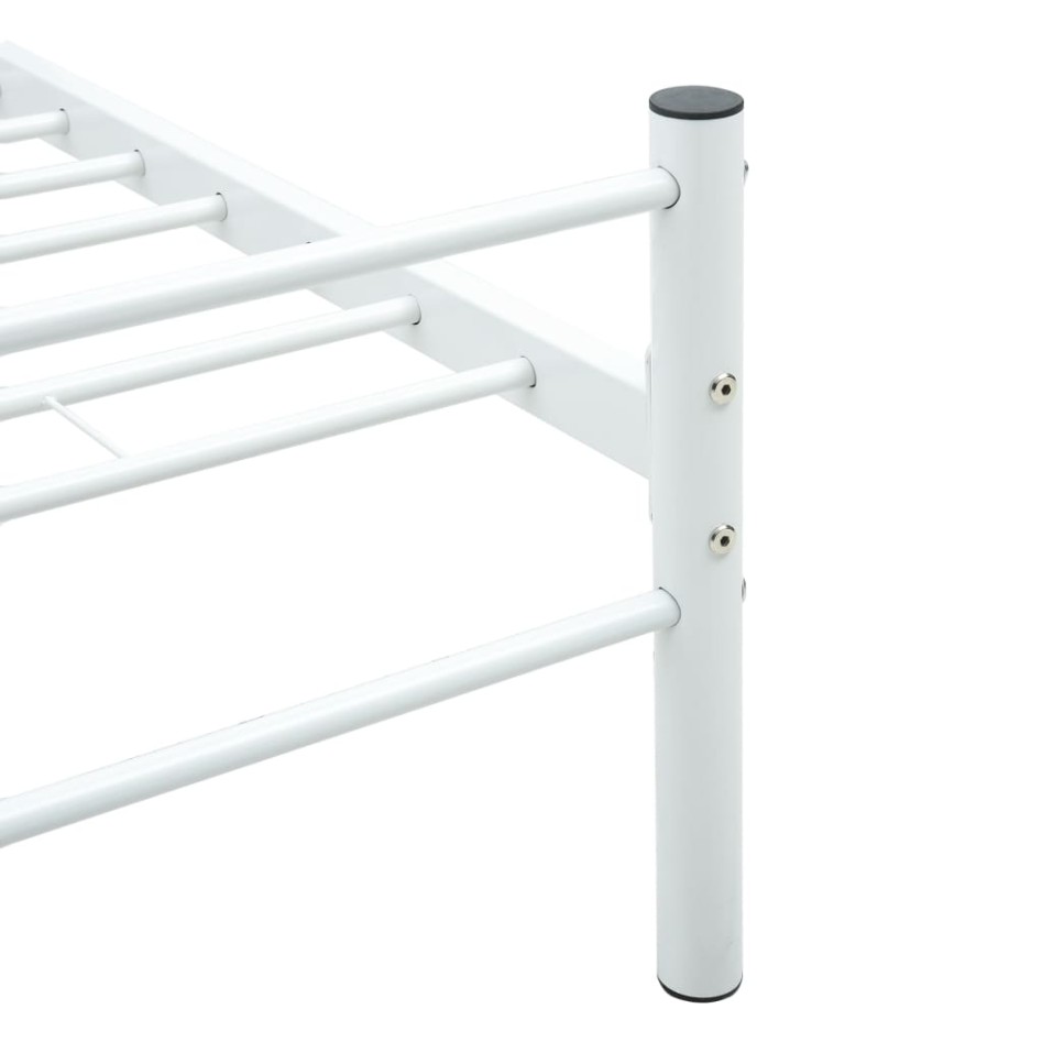 Estructura de cama sin colchón metal blanco 100x200