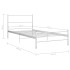 Estructura de cama sin colchón metal blanco 100x200
