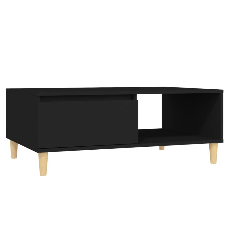 Mesa de centro madera contrachapada negro 90x60x35