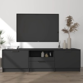 Mueble para TV madera contrachapada negro 140x35x40