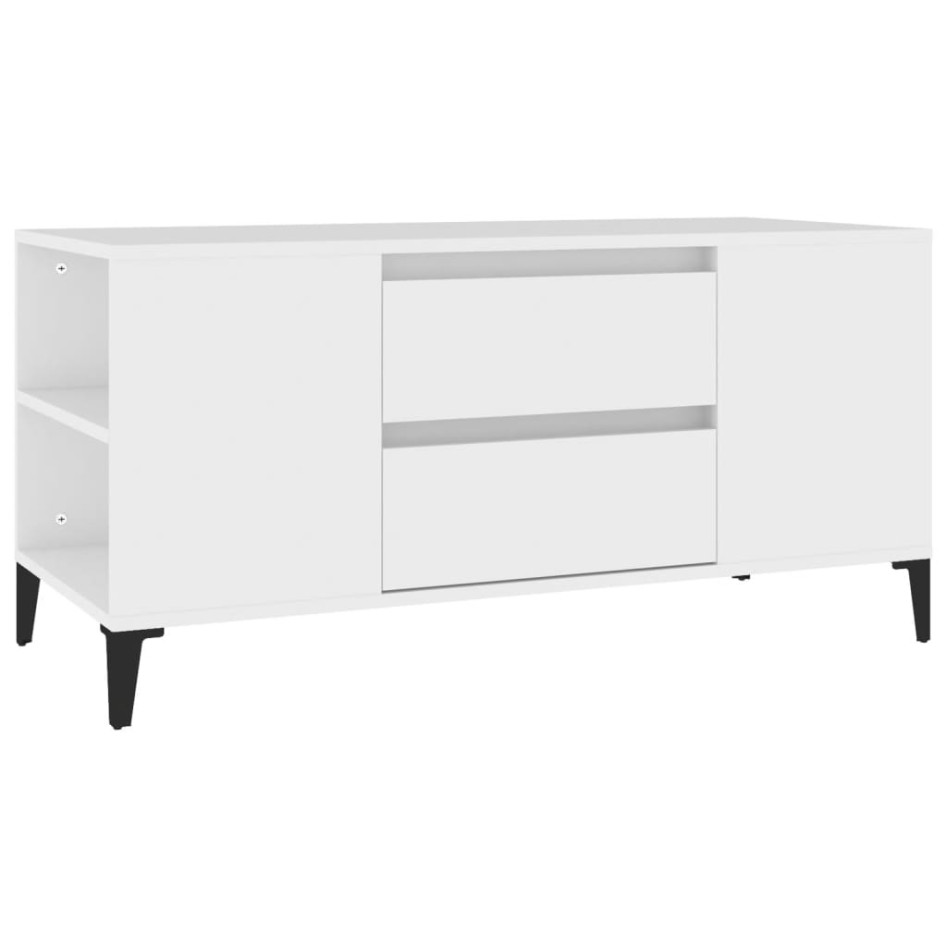 Mueble para TV madera contrachapada blanco 102x44,5x50